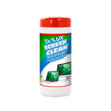 Чистящие салфетки Delux Screen Clean 100, Для экранов и мониторов 100 шт, Большая туба, Удаление пыли и загрязнений, Дезинфицируют поверхность ЖК экранов, Не вызывают аллергии