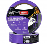 Малярная лента DECOR 9 мм 25 м фиолетовая для деликатных работ 790-0925