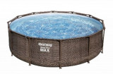 Каркасный бассейн Steel Pro Max 366х100см "Ротанг" 9150л, фил.-насос 2006л/ч, лестница (56709)