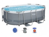 Каркасный бассейн Power Steel 305х200х84см, 3668л, фил.-насос 1249л/ч, попл.-дозатор (5614А)