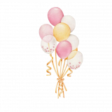 Набор воздушных шаров 6 шт с подставкой, фольга, пластик, картон, "Happy Birthday", розовый